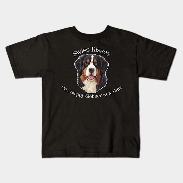 Greater Swiss Mountain Dog-Swiss Kisses Kids T-Shirt by jlee